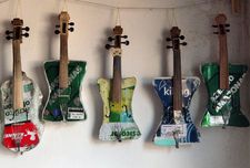 Instruments of the Recycled Orchestra of Cateura built by Colá Gomez